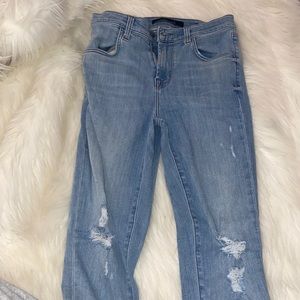 J Brand Light Wash Blue Ripped Jeans